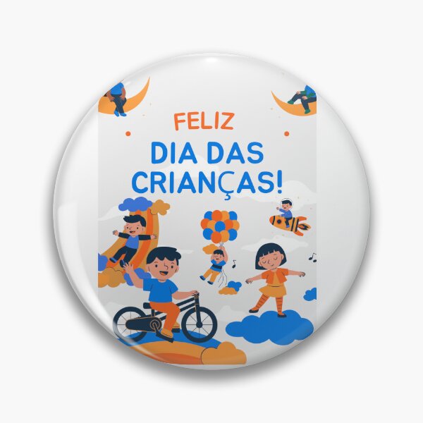 Item preview, Feliz dia das crianças  azul e laranja designed and sold by NaraHevilaSilva Designer.
