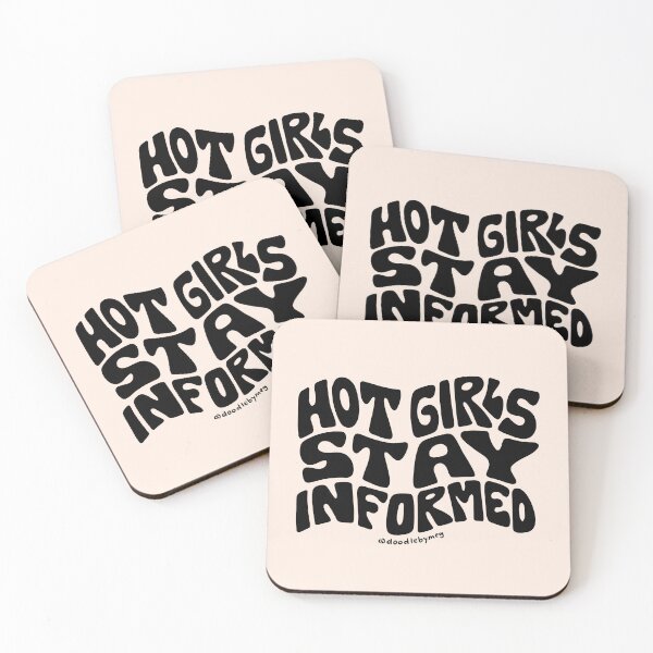 Item preview, Hot Girls Stay Informed in Black designed and sold by doodlebymeg.