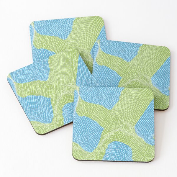 Item preview, Digital Terrain Grid in Lime and Sky Blue designed and sold by weirdfishes123.