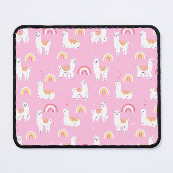 Item preview, cute white llamas on a pink background designed and sold by burbura.