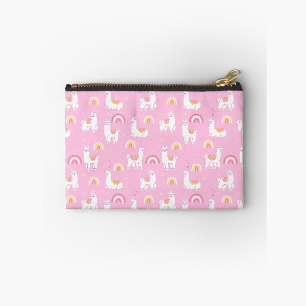 Item preview, cute white llamas on a pink background designed and sold by burbura.