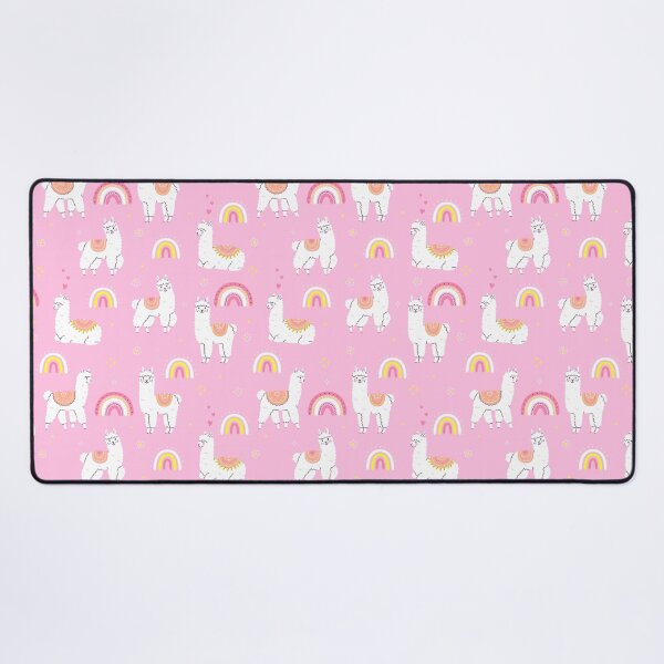Item preview, cute white llamas on a pink background designed and sold by burbura.