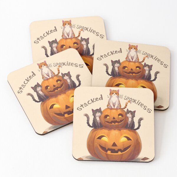 Item preview, Stacked with Spookiness – Halloween Cat Stack designed and sold by MysticOMG.