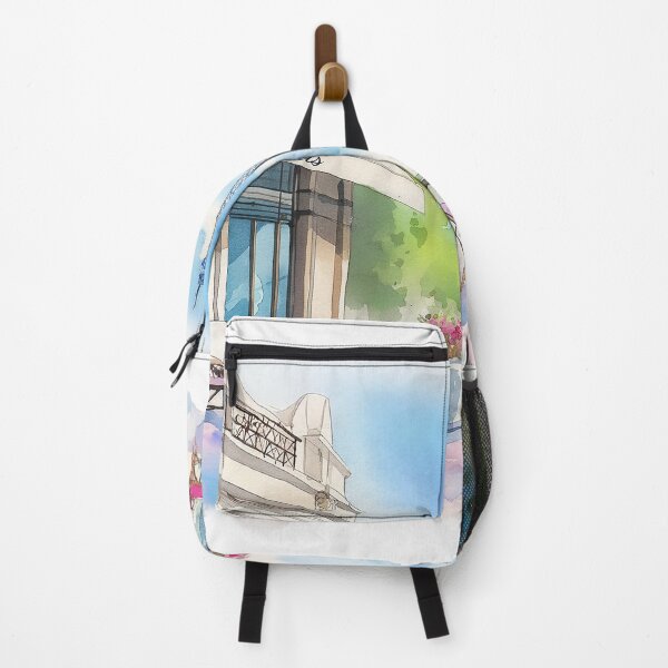 Item preview, Bonjour Paris Watercolor Café Scene – Eiffel Tower View Art Print designed and sold by Ramona-Gliga.