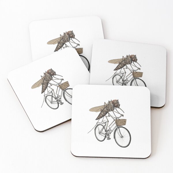 Item preview, Funny Mosquito Rides Bike | Whimsical Circus Art designed and sold by Taha Art Designs.