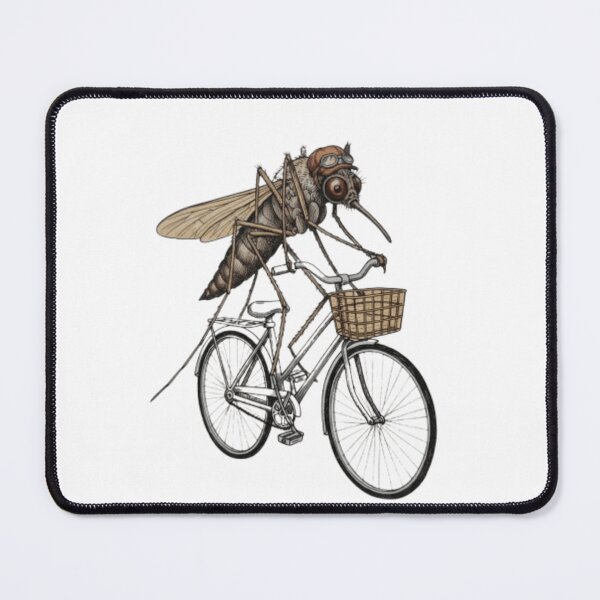 Item preview, Funny Mosquito Rides Bike | Whimsical Circus Art designed and sold by Taha Art Designs.