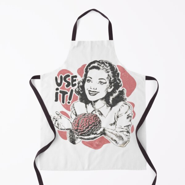 Item preview, Retro Lady Holding Brain Use It designed and sold by dianadouri.