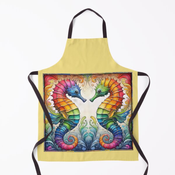 Item preview, Pair of Rainbow Colored Seahorses designed and sold by CattyCornerPOD.