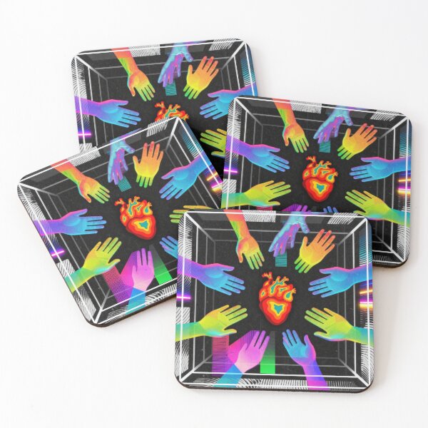 Item preview, Rainbow Hands & Heart Unity Abstract Art designed and sold by zzz888.