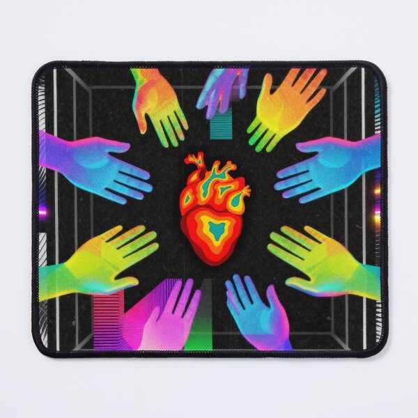 Item preview, Rainbow Hands & Heart Unity Abstract Art designed and sold by zzz888.