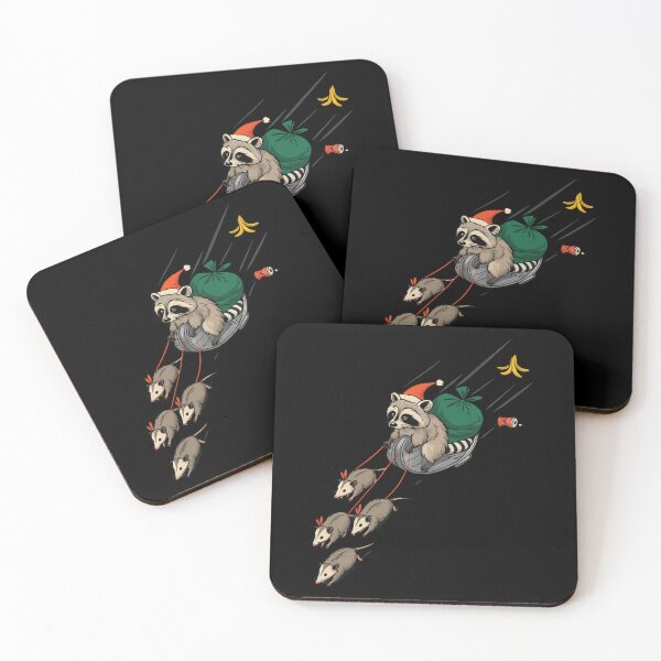 Item preview, Funny Raccoon and Opossums Sledding designed and sold by Fam19.