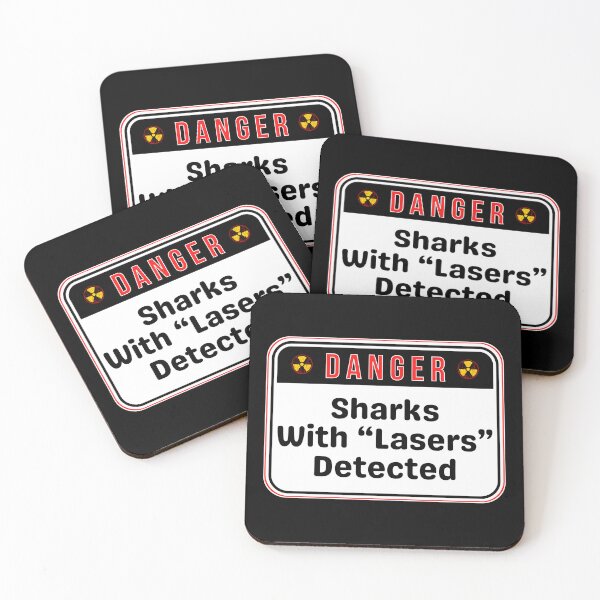 Item preview, DANGER:  Sharks With "Lasers" Detected - funny warning signs designed and sold by DesignsFromTW-S.