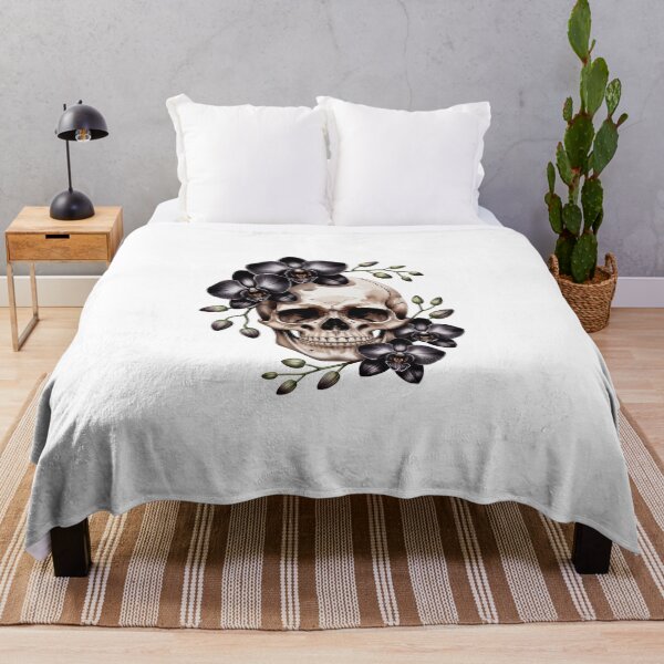 Item preview, Skull with Dark Orchids designed and sold by jkrphoto.