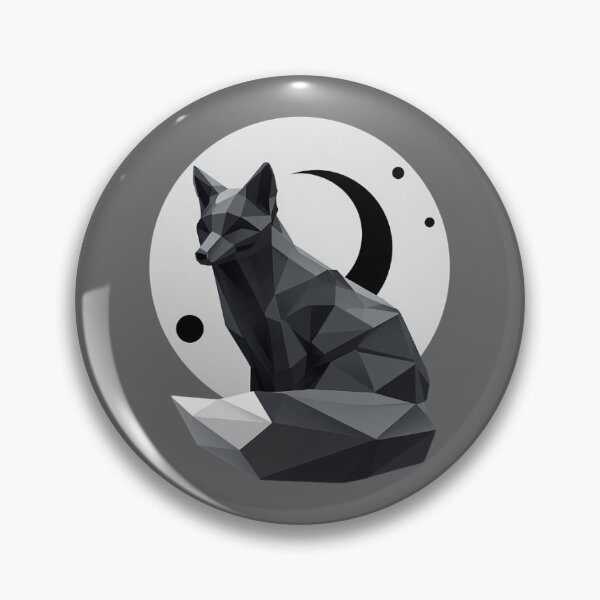 Item preview, Low-Poly Fox – Minimalist Geometric Art with Crescent Moon designed and sold by PixelVibe782.