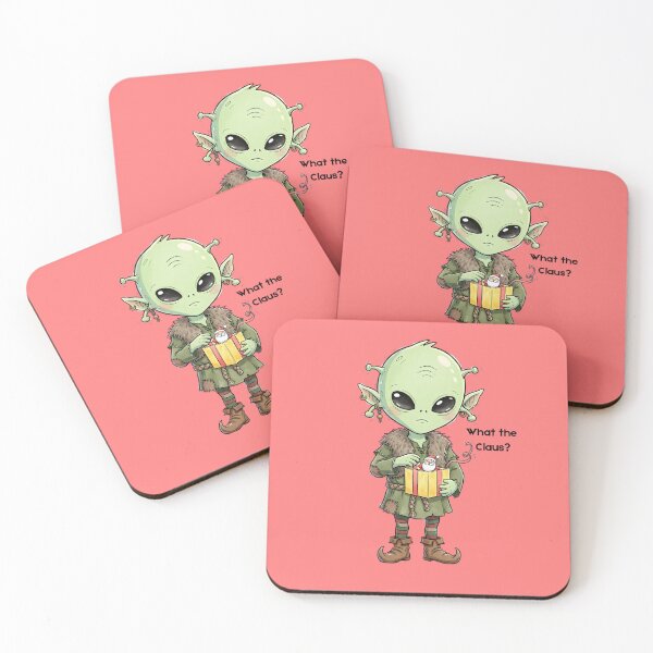 Item preview, What the Claus? – Funny Alien Christmas Sticker | Watercolor Alien Design designed and sold by EverStitchStudio ★★★★★.