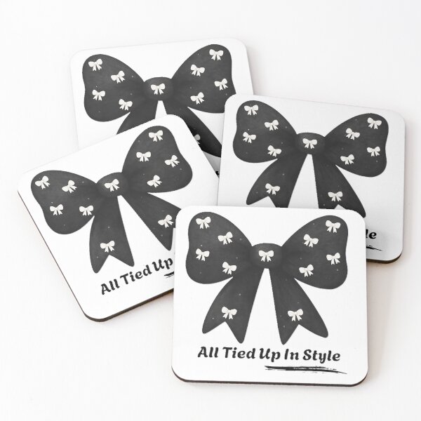 Item preview, All Tied Up In Style – Black Bow with Tiny White Bows, Minimal Chic Aesthetic Design designed and sold by MotifShop2025.