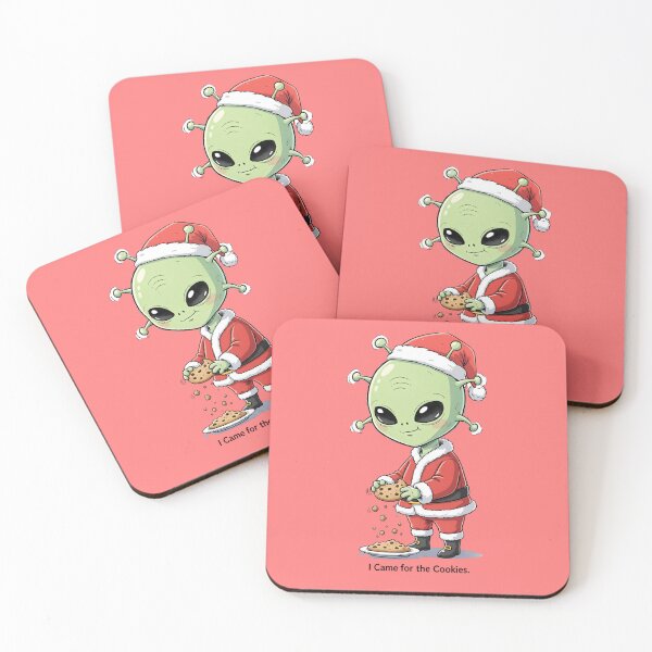 Item preview, I Came for the Cookies – Funny Alien Christmas Sticker | Watercolor Alien Design designed and sold by EverStitchStudio ★★★★★.