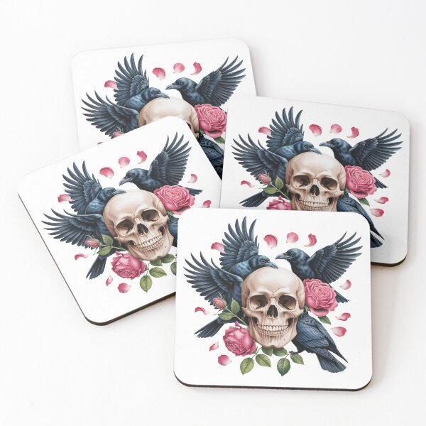 Item preview, Skull with Roses and Ravens designed and sold by jkrphoto.