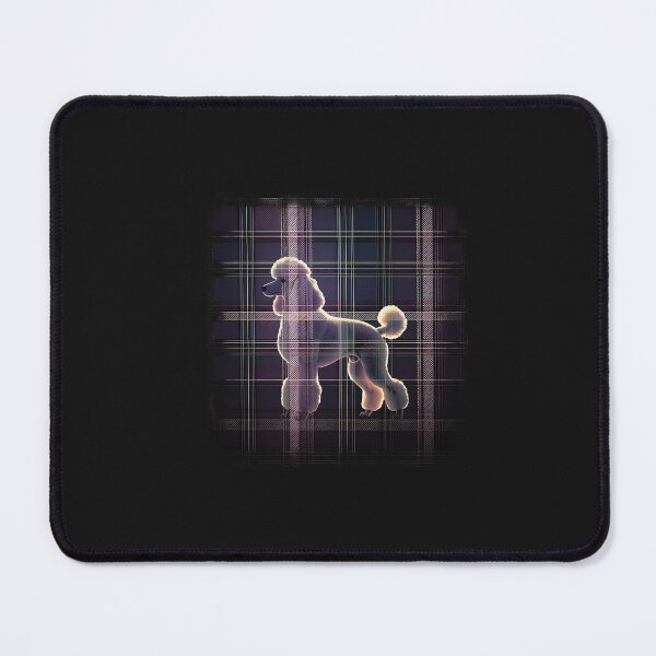 Item preview, Poodle Silhouette with Dark Plaid Background designed and sold by mediafreespirit.