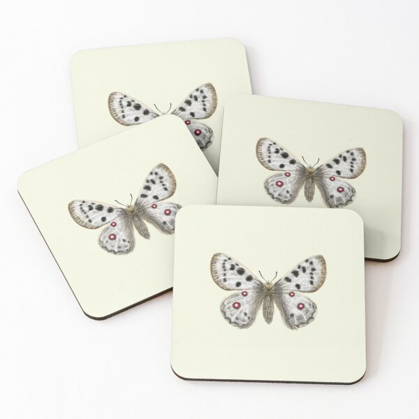 Item preview, Apollo Butterfly Botanical Art - Mountain Butterfly Print designed and sold by Fiurdelin.