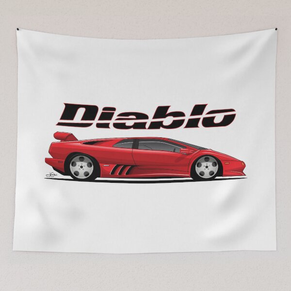Item preview, Lambo Diablo Red illustration designed and sold by blackdogshop.