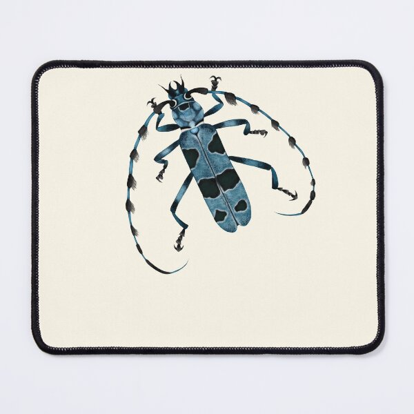 Item preview, Rosalia Alpina Beetle Art - Blue Longhorn Insect Print designed and sold by Fiurdelin.