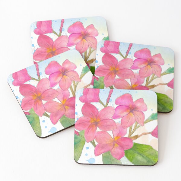 Item preview, Plumerias designed and sold by The Edgy Easel.