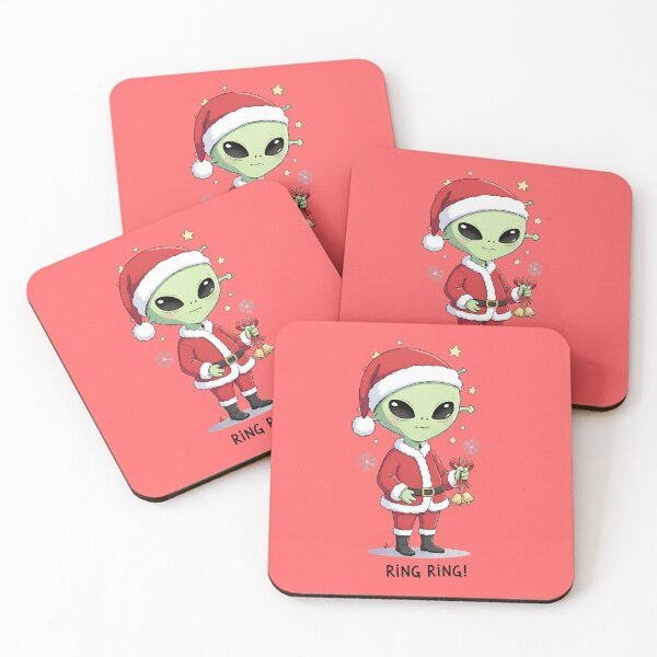 Item preview, Ring Ring – Cute Alien Christmas Sticker | Watercolor Alien Design designed and sold by EverStitchStudio ★★★★★.