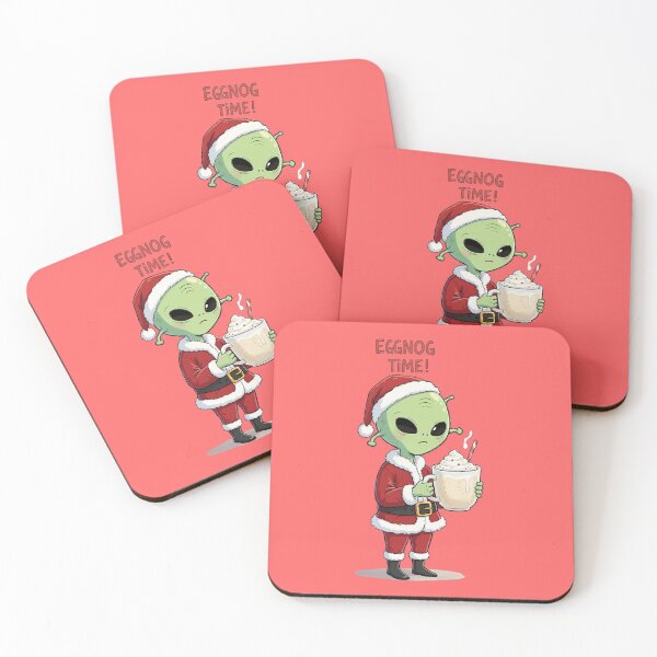 Item preview, Eggnog Time – Funny Alien Christmas Sticker | Watercolor Alien Design designed and sold by EverStitchStudio ★★★★★.