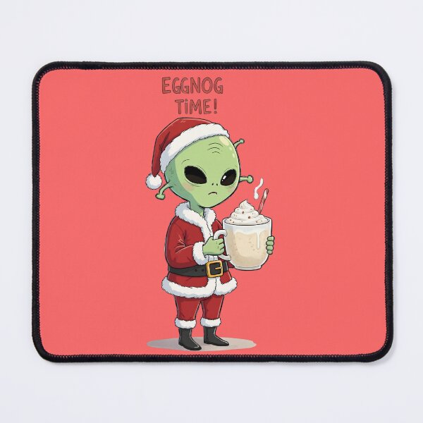 Item preview, Eggnog Time – Funny Alien Christmas Sticker | Watercolor Alien Design designed and sold by EverStitchStudio ★★★★★.