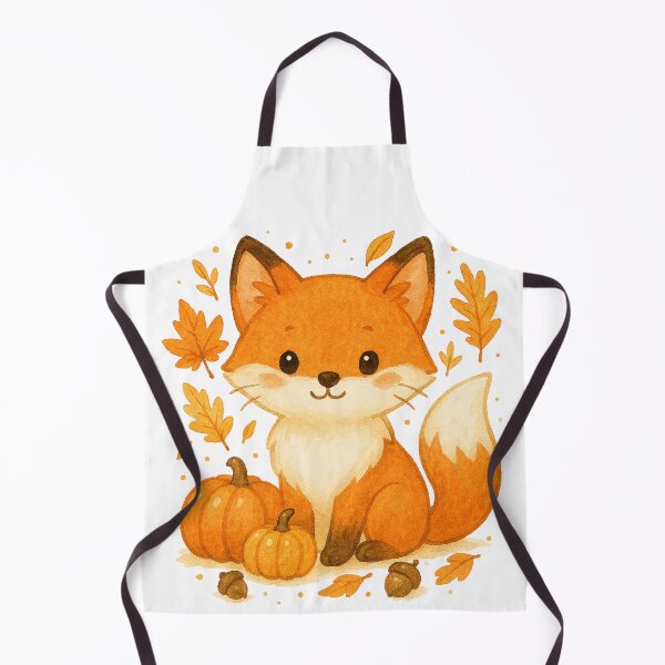 Item preview, Cute Red Fox autumn pumpkins illustration designed and sold by BigBlueArt.