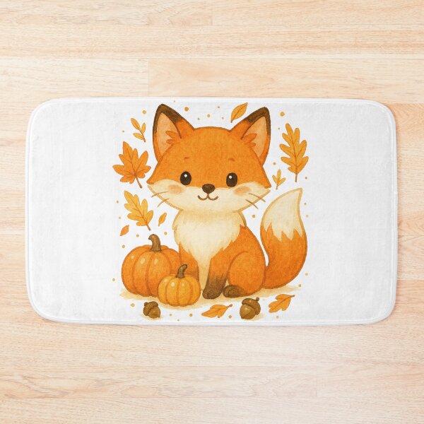 Item preview, Cute Red Fox autumn pumpkins illustration designed and sold by BigBlueArt.