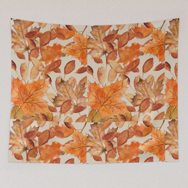 Item preview, Golden Autumn Leaves Watercolor Pattern designed and sold by CreationbyNiki.