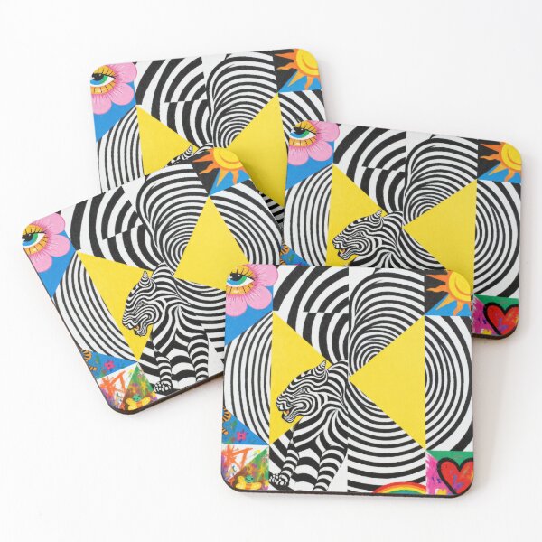Item preview, Psychedelic Zebra Cat & Abstract Pop Art designed and sold by zzz888.