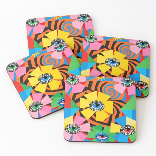 Item preview, Vibrant Psychedelic Eye Flower & Geometric Abstract designed and sold by zzz888.
