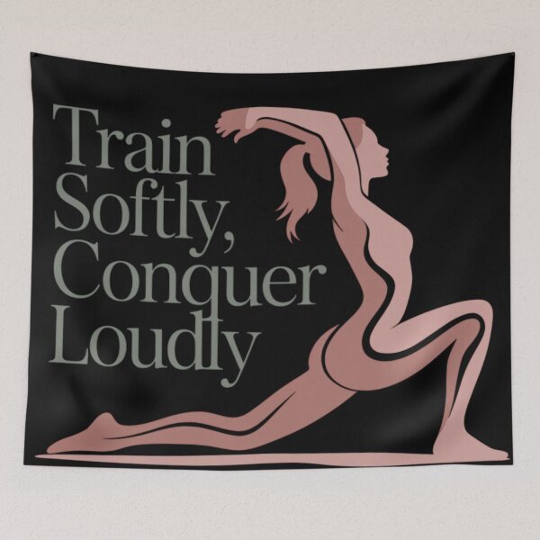Item preview, Train Softly Conquer Loudly – Women’s Fitness Motivation Design designed and sold by CrunchyGoats.