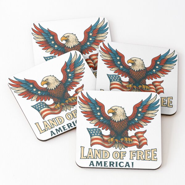 Item preview, 250th Anniversary of the USA - Land of the Free – Soaring American Eagle in Flag Colors designed and sold by Collins Design.