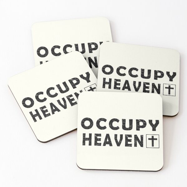 Item preview, Occupy Heaven - Minimal Christian Cross Typography | Faith-Based Text Design | Black designed and sold by ZechJohnRB.
