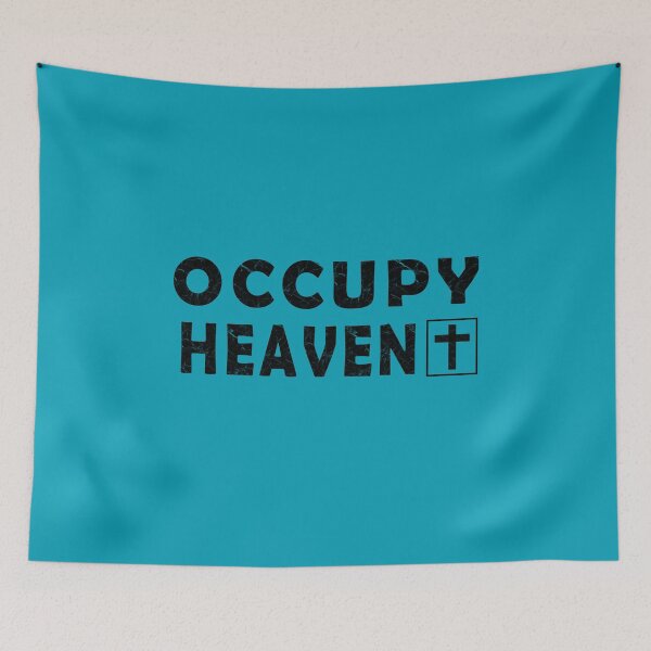 Item preview, Occupy Heaven - Minimal Christian Cross Typography | Faith-Based Text Design | Black designed and sold by ZechJohnRB.