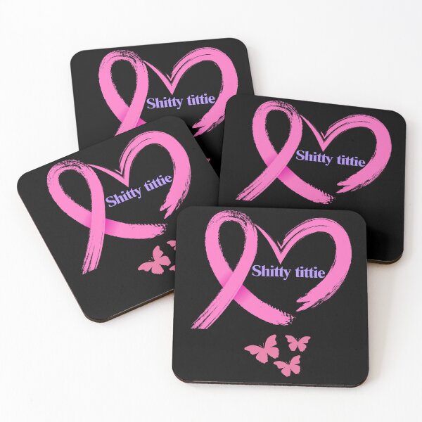 Item preview, Shitty tittie F*ck Cancer: Pink Ribbon Power Heart designed and sold by Tom-Apex-Art.