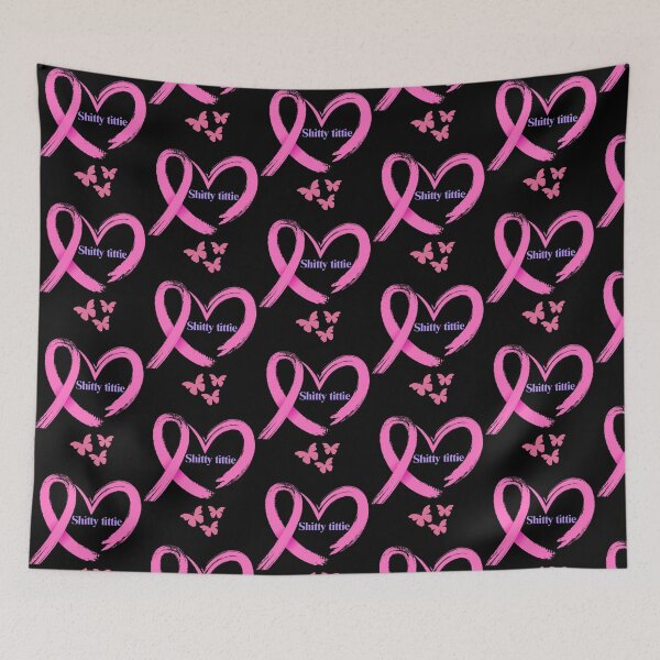 Item preview, Shitty tittie F*ck Cancer: Pink Ribbon Power Heart designed and sold by Tom-Apex-Art.