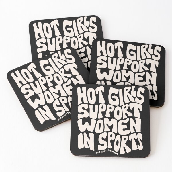 Item preview, Hot Girls Support Women in Sports in Black designed and sold by doodlebymeg.