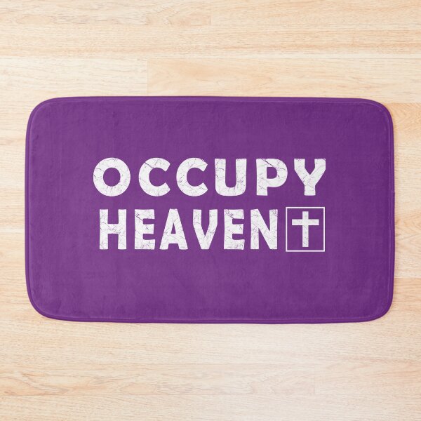 Item preview, Occupy Heaven - Minimal Christian Cross Typography | Faith-Based Text Design | White designed and sold by ZechJohnRB.