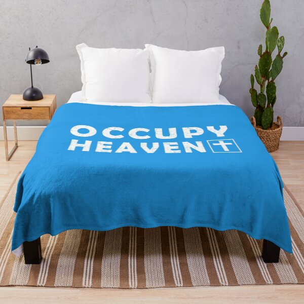 Item preview, Occupy Heaven - Minimal Christian Cross Typography | Faith-Based Text Design | White designed and sold by ZechJohnRB.