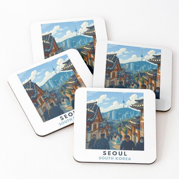 Item preview, Bukchon Seoul Travel Poster designed and sold by Emwa Designs.