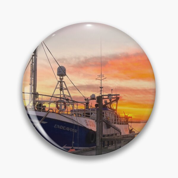 Item preview, River Blyth Sunrise over Fishing Boat and Tall Ship designed and sold by Violaman.