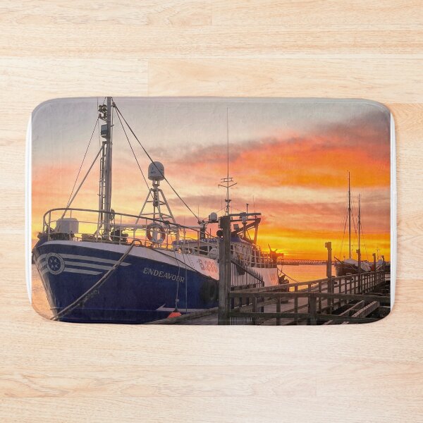 Item preview, River Blyth Sunrise over Fishing Boat and Tall Ship designed and sold by Violaman.
