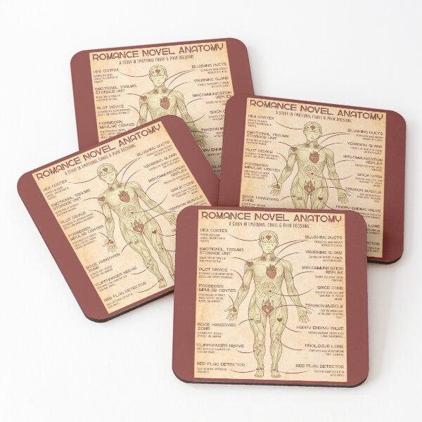 Item preview, Romance Novel Anatomy Modern Edition | Funny Book Lover Art with Spicy Reader Humor designed and sold by Petal & Flame.