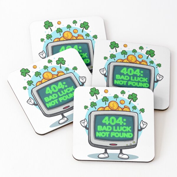 Item preview, Funny Retro 404 Screen No Bad Luck designed and sold by StormArte.