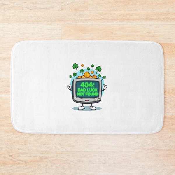 Item preview, Funny Retro 404 Screen No Bad Luck designed and sold by StormArte.